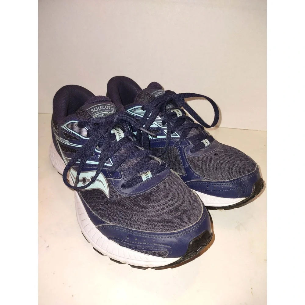 Saucony Cohesion 13 Womens Running Shoes Navy Blue Light Blue Size 8.5